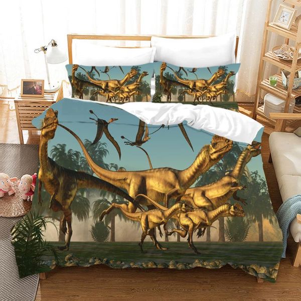 

bedding sets dinosaurs jurassic bedroom set soft comfortable bed cover+ pillowcases single size bedclothes quilt cover 2/3 pcs