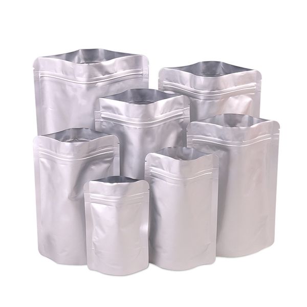 

100pcs thickened aluminum foil bags ziplock tin foil tea packaging bag self-supporting food plastic sealing