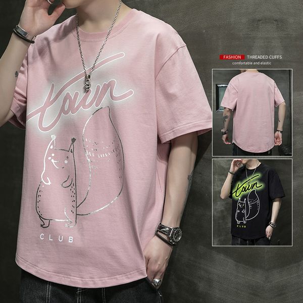 

men's t shirts 2021 summer short sleeve fashion trend, White;black