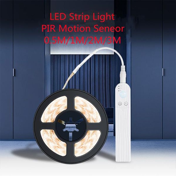 

strips stepless dimming led strip with pir motion sensor dc5v smd2835 60leds/m smart waterproof flexiable adhesive light tape