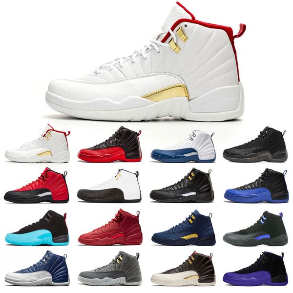 

12s man's basketball shoes high cut blue stone cny grey fiba flu game royal gamma gym red o-black reverse taxi wings breathable trainer