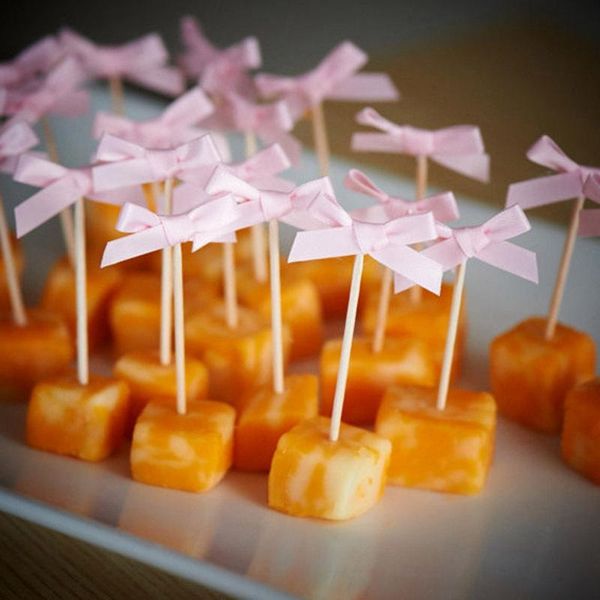 

packaging dinner service 12pcs/set handmade bow toothpick flag cake inserts festival wedding decoration birthday party supplies lovely c1106