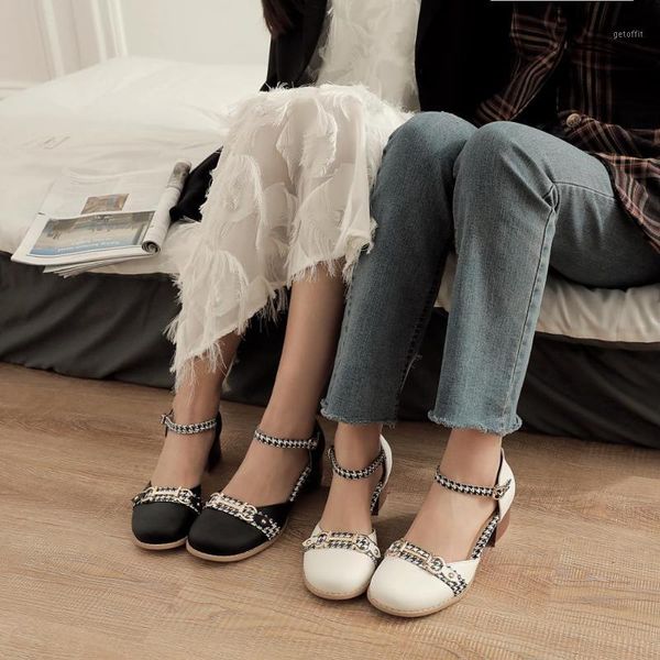 

big size 32-44 summer fashion sweet women solid flock bowtie med square heel sandals 4 colors1, Black