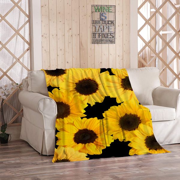

sunflower blanket,the golden sunflower symbolizes the harvest season,and the soft and skin-friendly fall blanket is a gift for