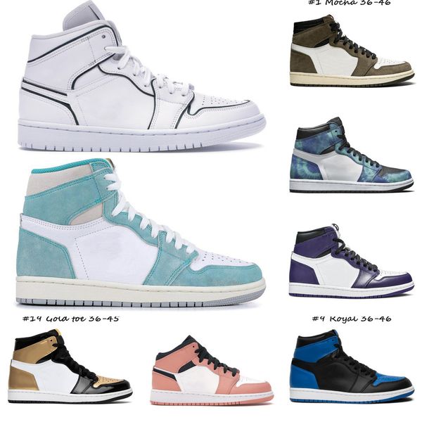 

1s basketball shoes jumpman iridescent reflective white light smoke grey mid milan gym red sport sneakers mens trainers 36-46ghiw