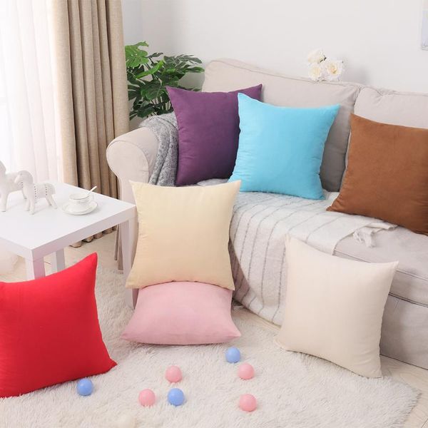 

plain suede throw pillow cover instagram nordic style pillowcase home decor cozy soft square sofa cushion for couch bed case