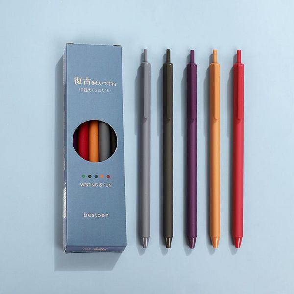 

retro morandi press the gel pen color core to make hand account notes japanese large-capacity multi-color students pens
