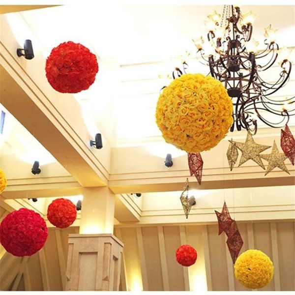 

"15cm rayon rose flowers kiss ball multiple color wedding christmas decoration products decorative & wreaths
