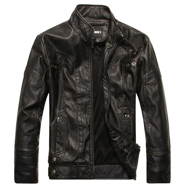 

men's fur & faux leather coats men winter autumn casual zippers biker jacket outerwear pu jackets thick coat 322, Black