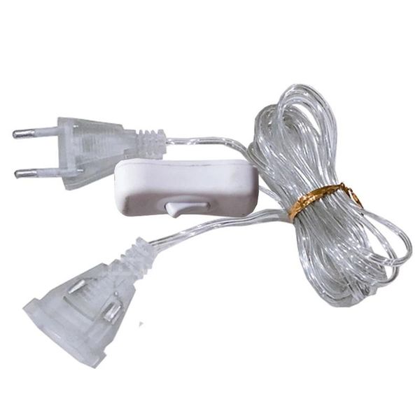 

strings 3m power led garland plug extension cable with switch turn on/off for christmas holiday wedding party string light eu/us