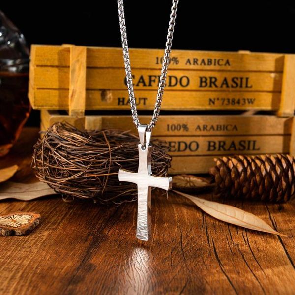 

pendant necklaces simple silver cross pendants necklace in stainless steel men's gift