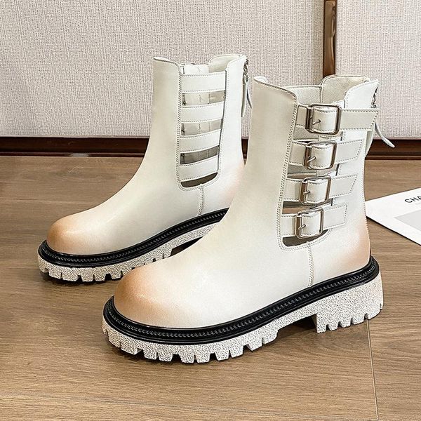 

boots 2021 winter ankle gladiator motorcycle women mid heels shoes mujer warm fashion chunky designer cozy pumps goth, Black