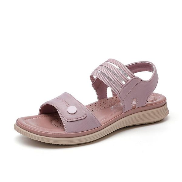 

sandals fashion women waterproof slip on round female slippers casual comfortable outdoor summer plus size shoes, Black