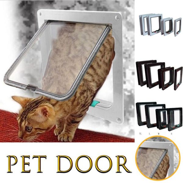 

dog door abs material plastic opening installation lockable security flap animal small pet cats dogs gate luces cat carriers,crates & houses