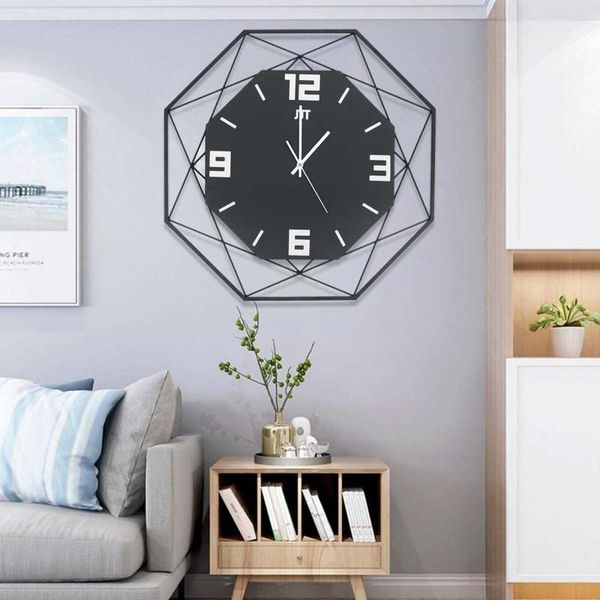 

wall clocks 55x55cm large vintage clock creative watch modern home interiors decoration quartz horloge silent living room art