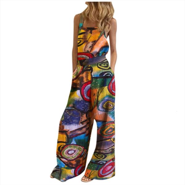 

wide leg bib pants sleeveless womens jumpsuits overalls floral print summer backless playsuit romper harajuku yl10, Black;white