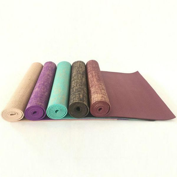

yoga mats thick linen 5mm 183*61cm lengthened natural jute tapis tasteless