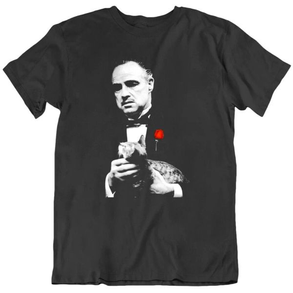 

marlon brando godfather movie fan t shirt, White;black