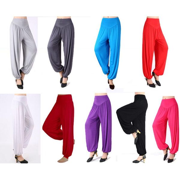 

trousers square dance and yoga pants modal bloomers female summer clothing fitness outfits, White;red