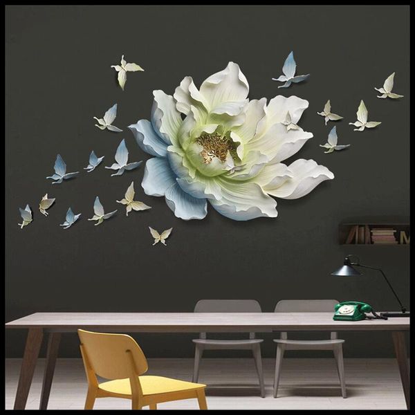 

modern chinese creative pendant decorative wall three-dimensional floral hand-painted embossed decoration wf601428 objects & figurines