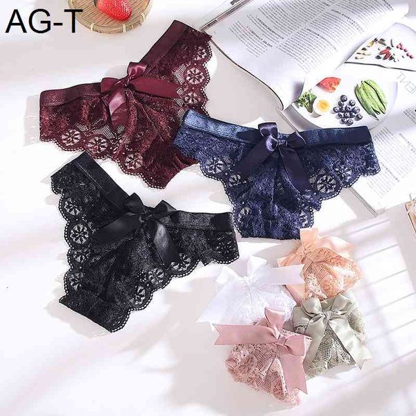 

new lace transparent panties women back cute bow thong female seamless g string fashion underwear ladies t-back, Black;pink