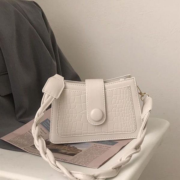 

fashion exquisite shopping bag retro casual women totes shoulder bags female leather solid color chain handbag for 2021 waist