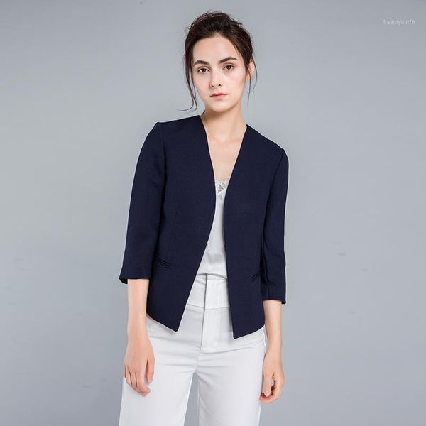 

women's suits & blazers slim fit one button navy blazer 2021 autumn, White;black