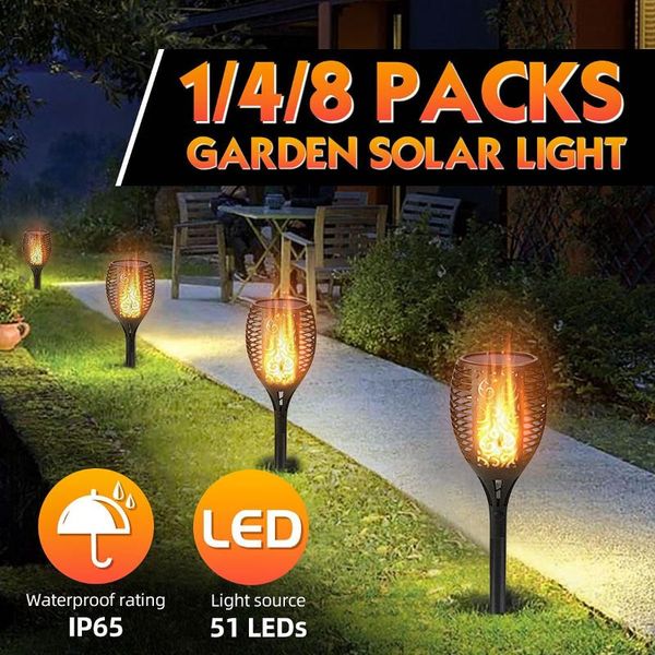 

waterproof solar torch lights flickering flames torches spotlights lawn lamps