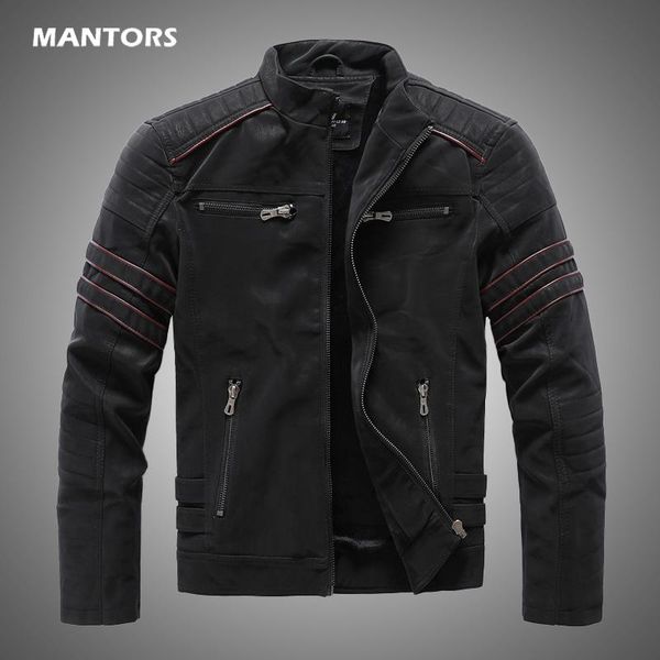 

men's fur & faux 2021 men winter brand leather jacket casual motorcycle inner fleece pu coat jackets mens clothing streetwear, Black