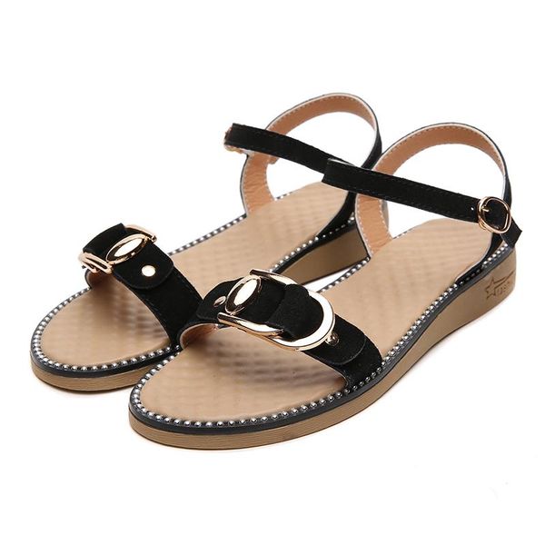 

summer women sandals black gold flat rubber beach flip flops ladies heel gladiator