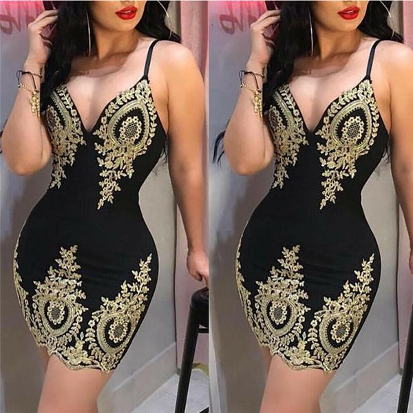 

casual dresses women printed vintage party dress sleeveless bandage bodycon evening night club pencil mini, Black;gray