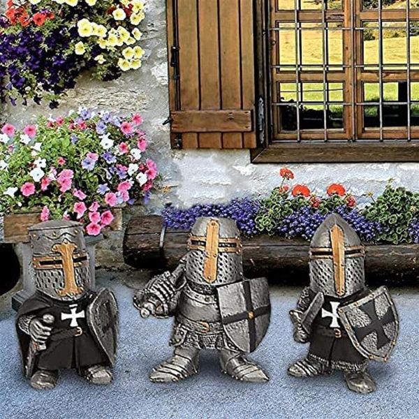 

party favor outdoor garden statue knight dwarf guard armor miniature knights sculpture for home decor resin crafts ornaments