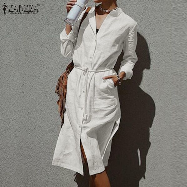 

dresses elegant solid shirt dress women's spring sundress 2021 casual long sleeve midi vestidos female button robe plus size 5xl, Black;gray