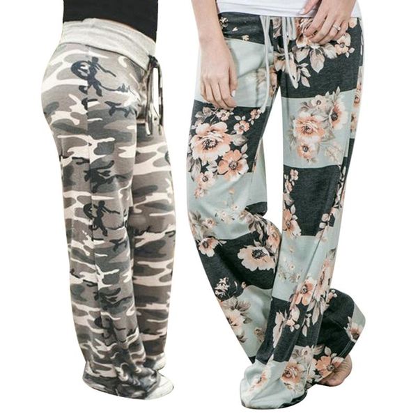 

yoga outfit 2 pcs women's joggers pants sports trousers wide leg pant high waist sweatpants xxxl,khaki camouflage & green