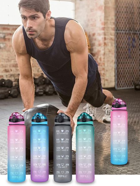 

sport water bottle with time marker leakproof bpa drink large capacity exclusive design ideal gift cup outdoor bags
