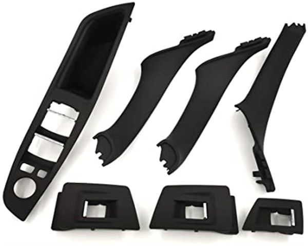 7 pz/set Auto Porta Interna Pull Maniglia Finestra Nera Interruttore Bracciolo Pannello Trim Kit di Copertura di Ricambio Per BMW Serie 5 520 523 525 528 530 535 Ricambi Auto