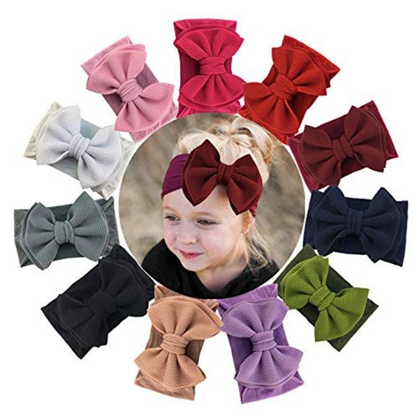 

12pcs big baby born knotted headbands and bows for infant toddler child, Silver