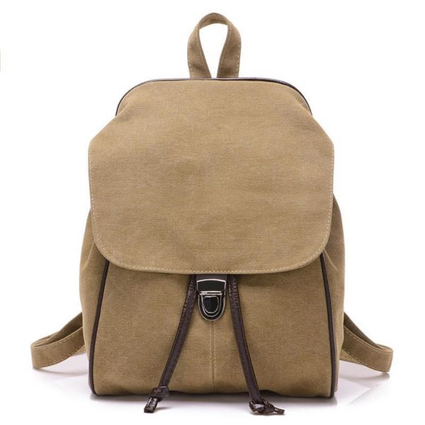 

outdoor bags casual canvas drawstring women female backpack anti-theft bookbag school for girls teenagers rucksacks satchels