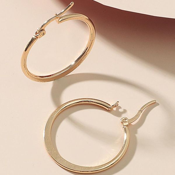 

hoop & huggie 2021 jewelry gifts women creative personality stainless steel big circle earrings, Golden;silver