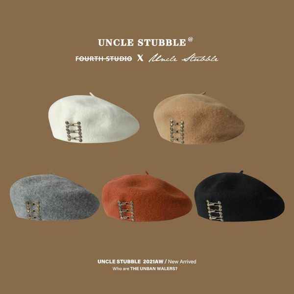 

berets vintage woolen beret hat beanie french girl wool warm winter ladies street fashion, Blue;gray