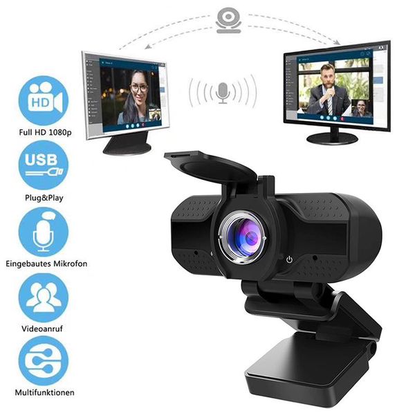 

camcorders 1080p hd webcam usb web camera with microphone privacy cover tripod for live broadcast video blog meeting