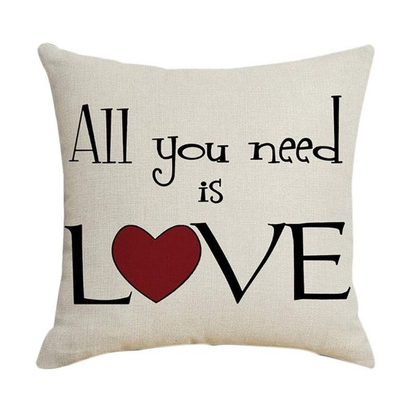 

pillow case love square pillowcase home decor linen cases cushion covers for sofa car caring pattern gift 45x45cm
