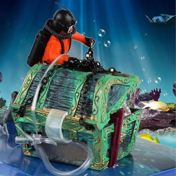 

decorations treasure diver action figure fish tank ornament landscape aquarium decoration accessories