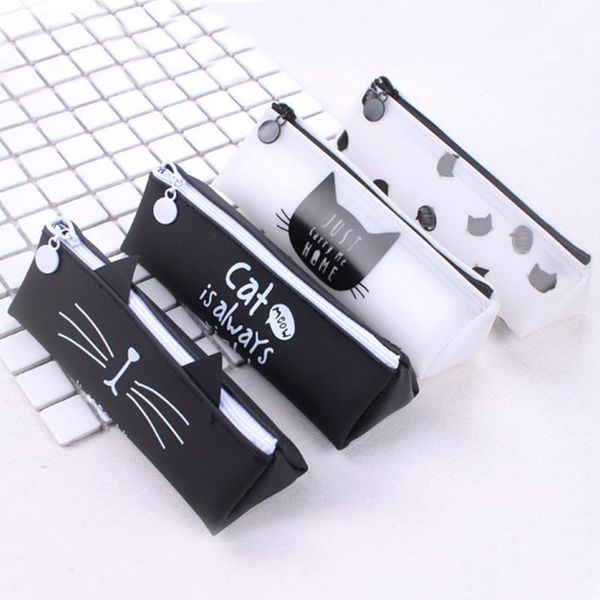 

storage bags 1pcs pencil box cat pattern school supplies case student gift pen boxes cute large capacity