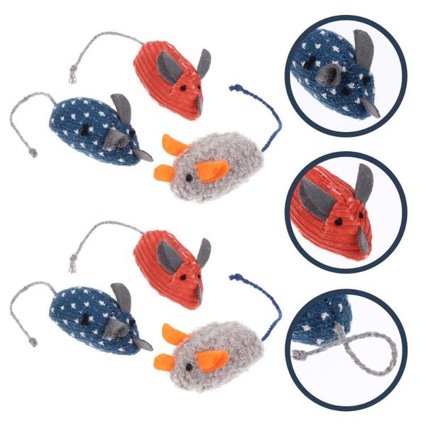 

cat toys 6pcs rat shape catnip pet kitten chewing biting playthings