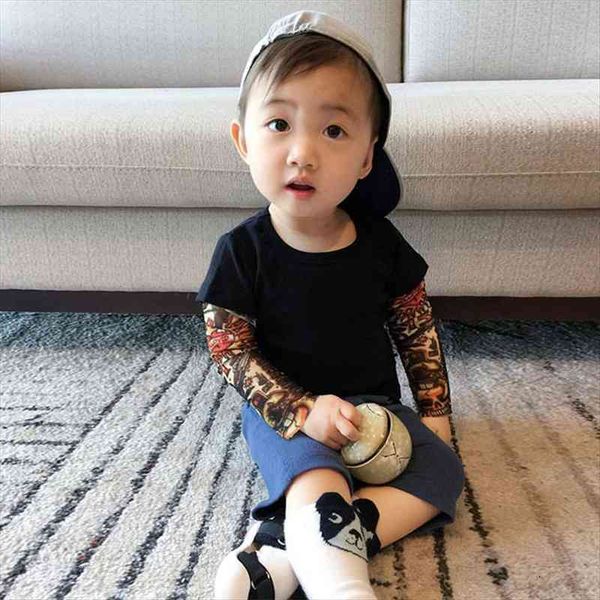 

boy clothes cotton t shirt long sleeve children tee shirts novelty tattoo baby boys spring amp autumn cs102, Blue