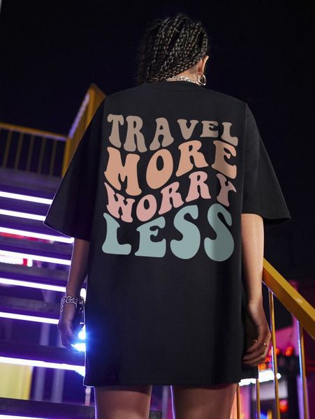 

slogan graphic drop shoulder oversized tee 69zx#, White