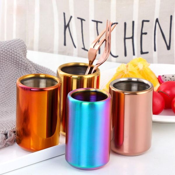 

storage bottles & jars 304 stainless steel fruit fork set creative tube small jar home el restaurant ktv