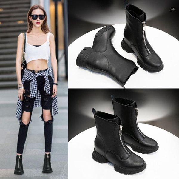 

boots women's snow martin's motorcycle leisure shoes and added1, Black