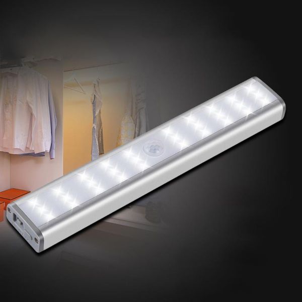 

cabinet light led closet smart lamp with pir motion sensor wireless wall usb charging battery for home kitchen stairs